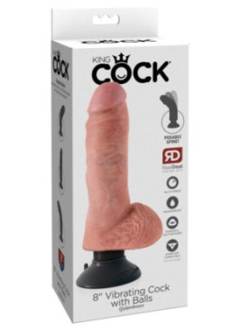 8" Vibrating Cock with Balls